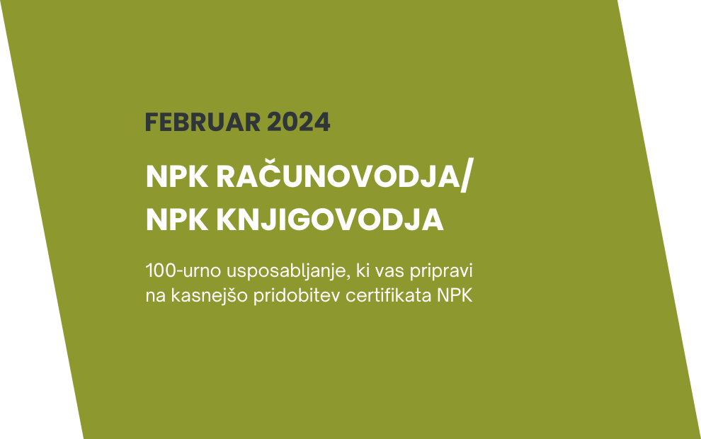 Usposabljanje za NPK Knjigovodja/Računovodja