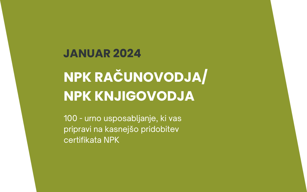 Usposabljanje za NPK Knjigovodja/Računovodja