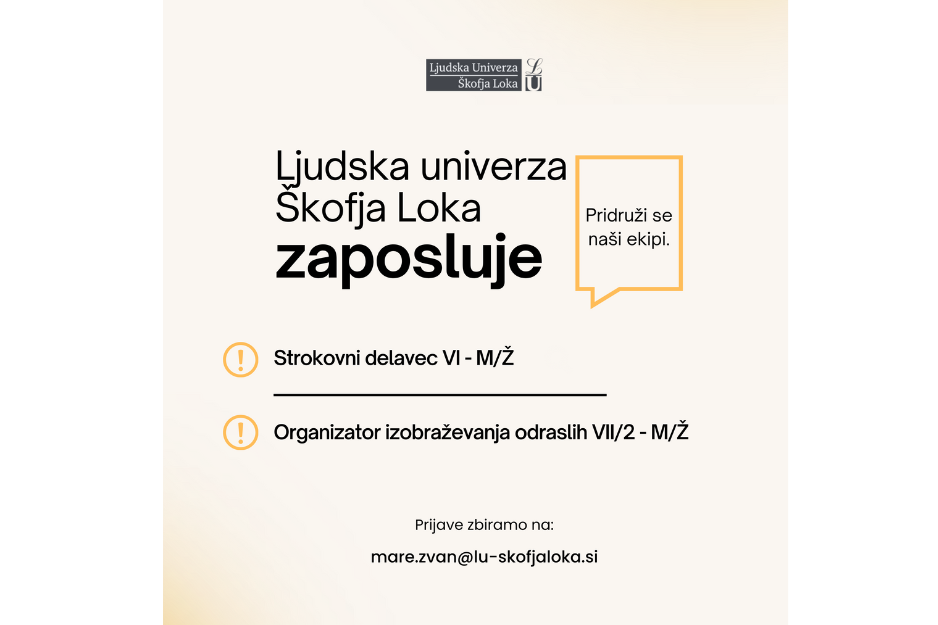 Ljudska univerza Škofja Loka zaposluje